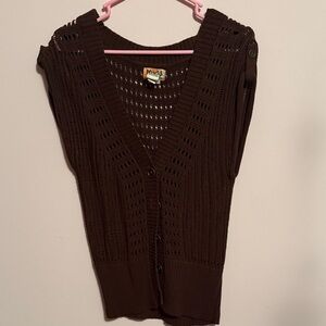 Mudd Dark Brown Women's Cardigan Vest